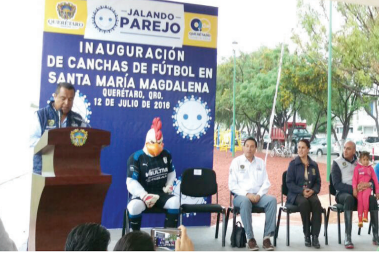 Inauguran canchas en Santa _María Magdalena. Foto: Especial