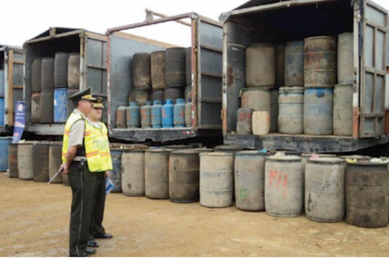 Almacenaban 500 galones de combustible. Foto: Especial