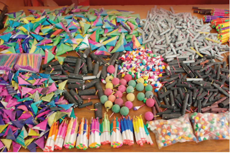 Fueron decomisados 280 kilogramos de pirotecnia el año pasado. Foto: Especial