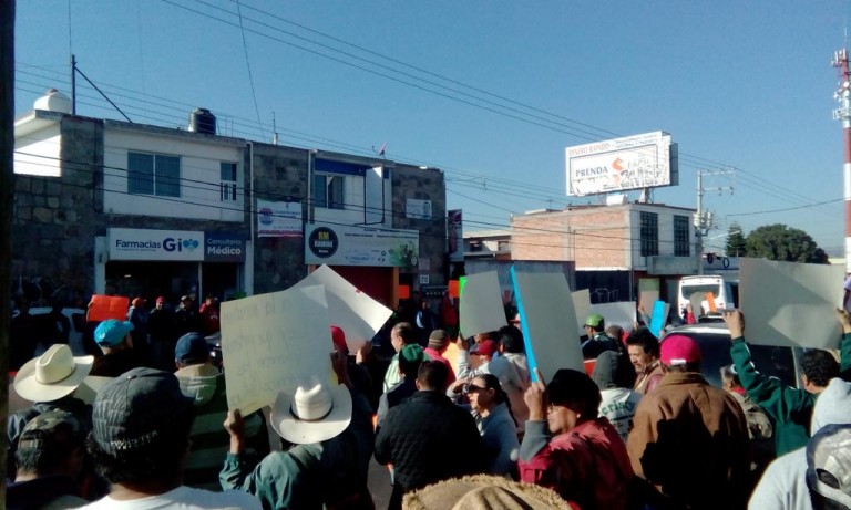 Protesta Sindical en San Juan del Río. Foto:  @sindicatosjr