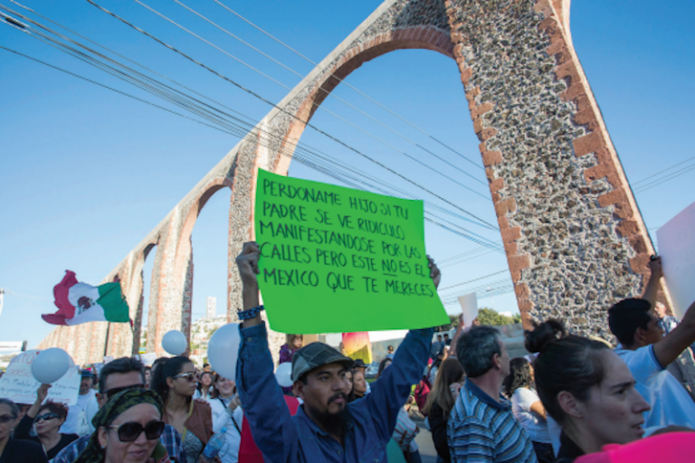 Se dio manifestación pacífica contra el alza en gasolinas. Foto: Especial