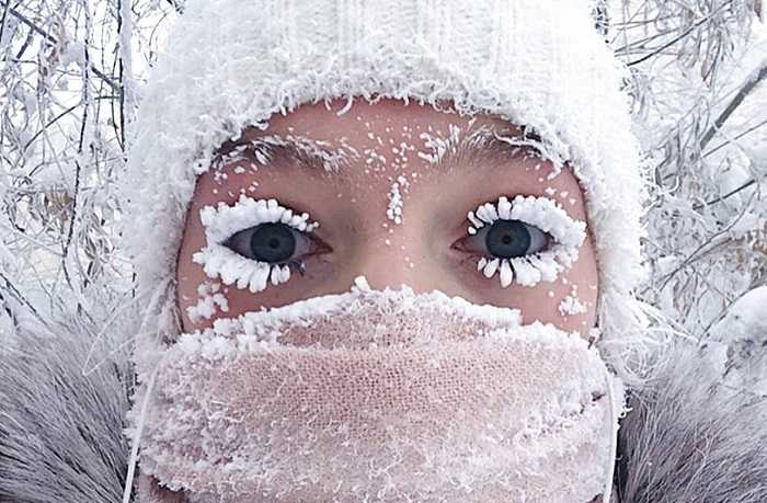 Hasta las pestañas se congelaban en Yakutia. Foto: AP