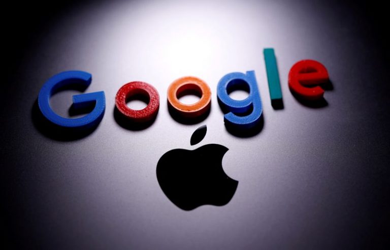 LYNXNPEG6U1PA.jpg,Foto de archivo ilustrativa  del logo de Google impreso en 3D junto al logo de Apple. 
Abril 12, 2020. REUTERS/Dado Ruvic/Illustration; Crédito: Dado Ruvic, Reuters