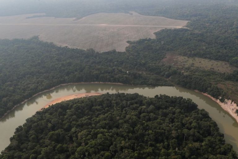 LYNXMPEG8F1L0.jpg,Imagen de archivo de una vista aérea de un río y un tramo de tierra deforestada en la amazonía cerca de Porto Velho, en el estado de Rondonia, Brasil. 14 de agosto, 2020. REUTERS/Ueslei Marcelino; Crédito: UESLEI MARCELINO, Reuters