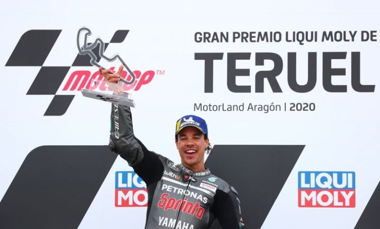 LYNXMPEG9O0DM.jpg,Franco Morbidelli celebra su victoria en el Gran Premio de Teruel en la Ciudad del Motor de Aragón, en Alcaniz, provincia de Teruel, Aragón, España, el 25 de octubre de 2020. REUTERS/Sergio Pérez; Crédito: SERGIO PEREZ, Reuters